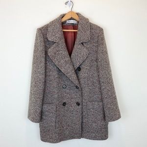 Vintage Tweed Wool Pea Coat